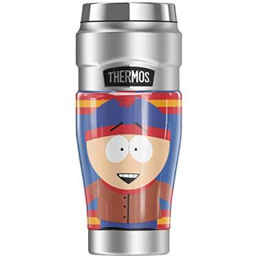 Imagem de South Park Stan Thermos Copo de a o inoxid vel para viagem Stan Thermos King, isolado a v cuo e parede dupla, 473 ml