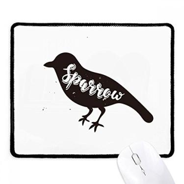 Imagem de Sparrow Mouse pad preto e branco animal borda costurada tapete de borracha para jogos