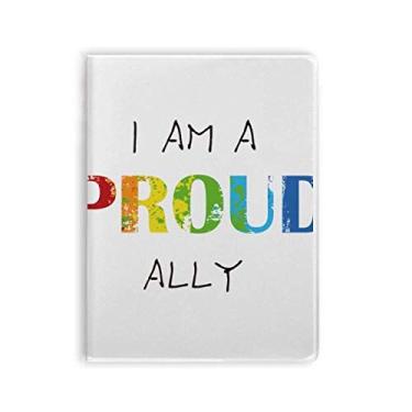Imagem de LGBT Caderno com bandeira de arco-íris Proud Ally capa macia Diário