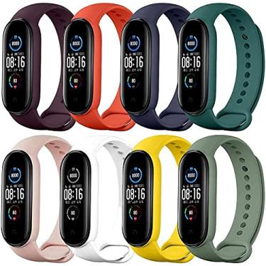 Imagem de Kit 8 Pulseiras Extras para MI BAND 6-2021 Version, Contém: Kit com 8 unidades + 1 Películas 5D Nano Bordas Pretas