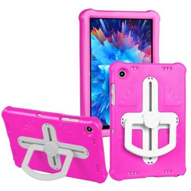 Imagem de Capa para tablet compatível com Samsung Galaxy Tab A9 Plus capa SM-X210/SM-216/SM-X218 11 polegadas, capa resistente com suporte giratório 360/capa de alça de mão e ombro (cor: rosa)