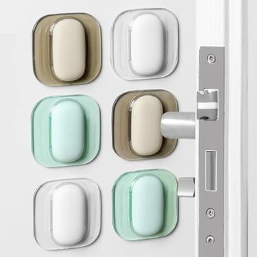 Imagem de Maçaneta de porta, protetor de parede autoadesivo, espesso, maçaneta de porta, protetor de parede, amortecedor, amortecedores, travas de silicone translúcido para mesa de vidro de móveis, 4 peças