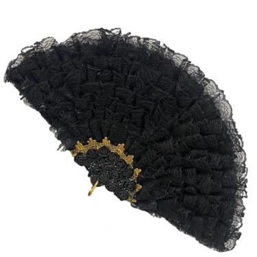 Imagem de META ATACADO, Leque Aberto Cigano Artesanal Umbanda Candomblé Cor:Cigana Pomba Gira Negra