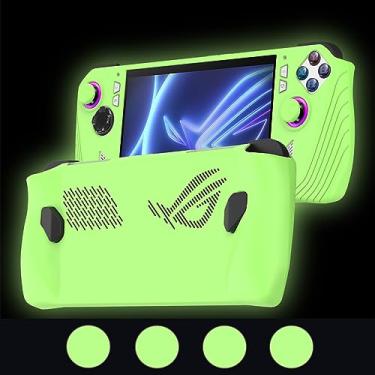 Imagem de Silicone Protective Case Compatible with ASUS Rog Ally, Silicone Case Anti-Slip Shockproof Cover with Non-Slip Thumb Grips (Glow Green)