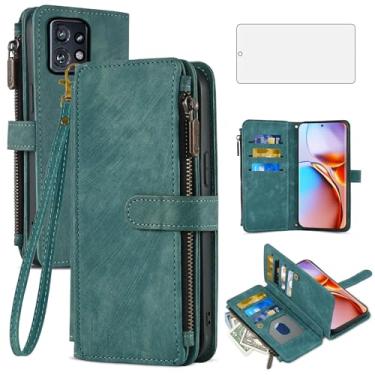 Imagem de Asuwish Capa de telefone para Motorola Edge+ Plus 2023/Edge 40 Pro 5G/Moto X40 capa carteira e protetor de tela de vidro temperado couro flip porta-cartão de crédito suporte slot celular acessórios X