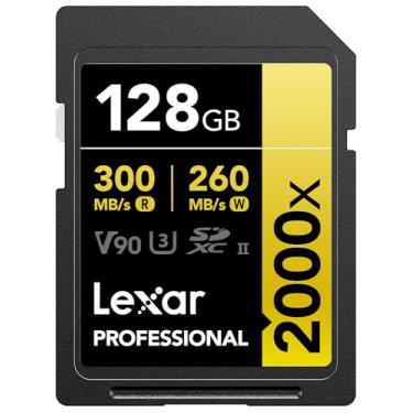 Imagem de Lexar Professional 2000x SDXC 128GB C10, U3, V90,(300MB/s Leitura, 260MB/s Escrita) - Gold
