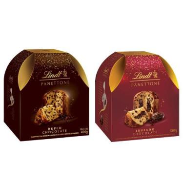 Imagem de Kit 2X Panettone Trufado/Duplo Chocolate 500G/400G Lindt