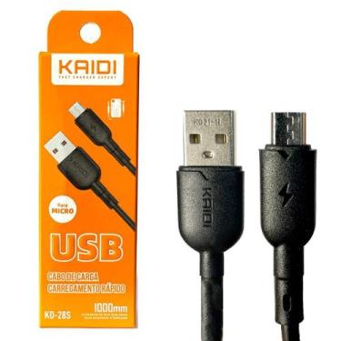 Imagem de Cabo Dados Carga Rápida Micro Usb V8 x Usb 1 Metro 3A Kaidi Kd-28S Pre
