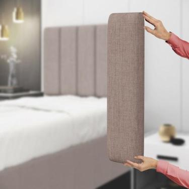 Imagem de Painel Modulado Nashira 140 Linho Aradecor, Marrom, CASAL PADRãO