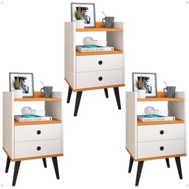 Imagem de Kit 3 Mesas Cabeceira Dream Jogo Mesinha Decorativa Lateral Cama Decor