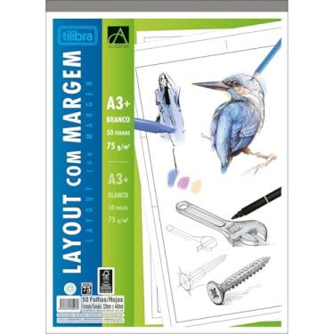 Imagem de Tilibra - Caderno Colado Layout A3 Branco com Margem Académie 50 Folhas - 1 un