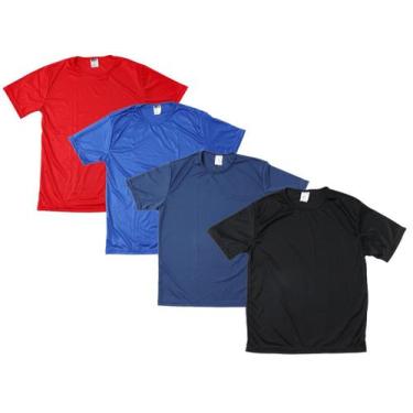 Imagem de Kit 4 Camisetas masculina futebol academia treino lazer poliéster bási