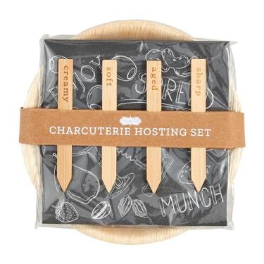 Imagem de Mud Pie Conjunto de hospedagem de charcutaria, placa de 15,24 cm de diâmetro, marrom