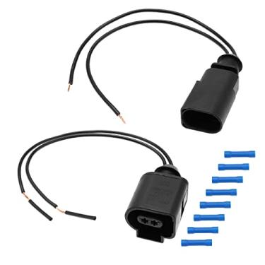 Imagem de Micro Traders Kit de reparo de plugue de sensor de conector de chicote elétrico de 2 pinos 10336102 1J0973802 1J0973702 0,50 mm²-1,50 mm² 1 macho e 1 fêmea