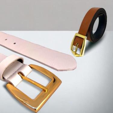 Imagem de Kit Cinto Feminino Casual Barato Até R100,00 Reais - RIJEERO, Caramelo