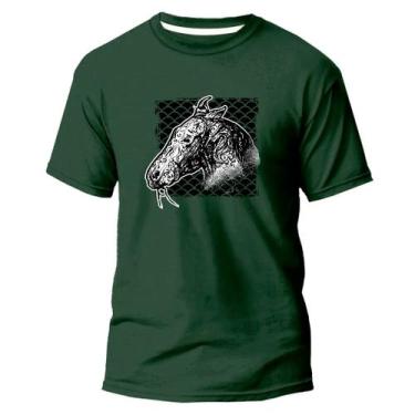 Imagem de Camiseta Algodão Premium Estampa Digital Cavalo Rustico Dtf - Pavesi, 