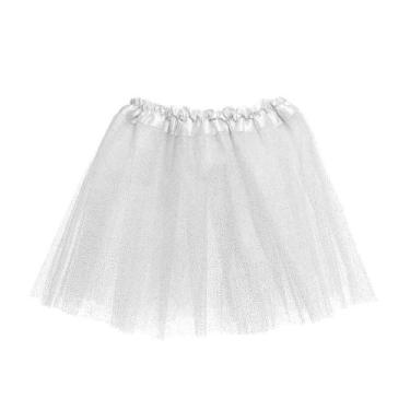 Imagem de Saia com Tule Branca Brilhante para Fantasia Brilhante Adulta 43x24 1U
