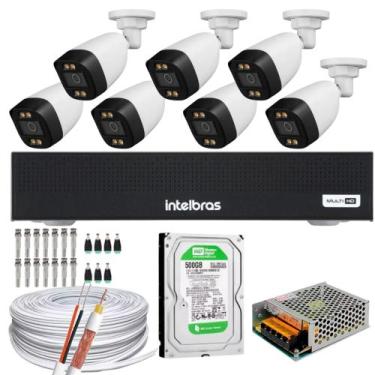 Imagem de Kit 7 cameras 1080p visão noturna colorida DVR 1008-C C/HD 500gb - int