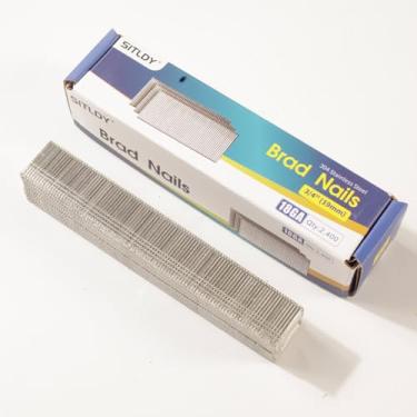 Imagem de SITLDY Pregos Brad de aço inoxidável calibre 18 304, pacote com 2400, pacote com 2400 pregos para pistola de pregos pneumática, elétrica 18GA