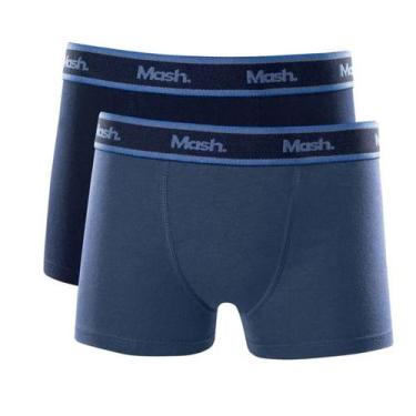 Imagem de Kit 2 Cuecas Mash Infantil Boxer Algodão Infantil 110.35, GG, Azul azu