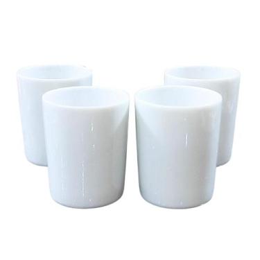 Imagem de Kit Jogo 4 Copos Shot 100ml Aperitivo / Café - Porcelana Branca - Anti