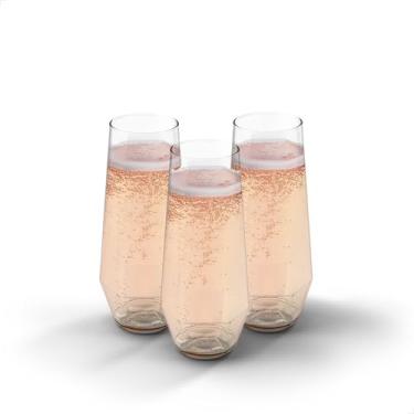 Imagem de TOSSWARE POP 255 g Conjunto de 48 taças de champanhe de plástico transparente, recicláveis, inquebráveis e cristalinas