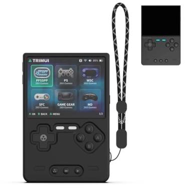 Imagem de FIOPAZ Silicone Case for Trimui Brick Retro Handheld Game Console, Soft Skin Cover for Trimui Brick Accessories, Anti-Scratch Washable TrimuiBrick with Lanyard (Black)