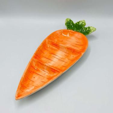 Imagem de Petisqueira em cerâmica Cenoura com 2 divisórias 34x14cm - cl