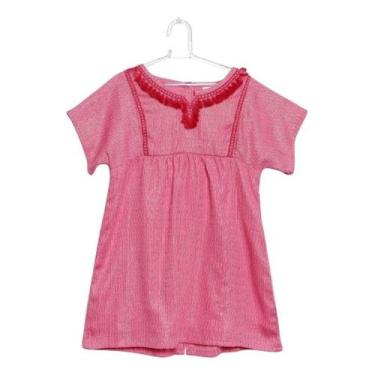 Imagem de Vestido Saída De Praia Meninas Tip Top Moda Infantil 171664, Rosa, 3T