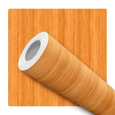 Imagem de Papel De Parede Adesivo Lavável Sala Efeito Madeira Natural Liso - Dk 