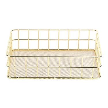 Imagem de Cestas de Armazenamento de Arame para Organização, Cesta de Arame de Organização da Despensa, Cozinha de Cesta de Metal, Lavanderia, Garagem, Geladeira, Bancada de Bancada,