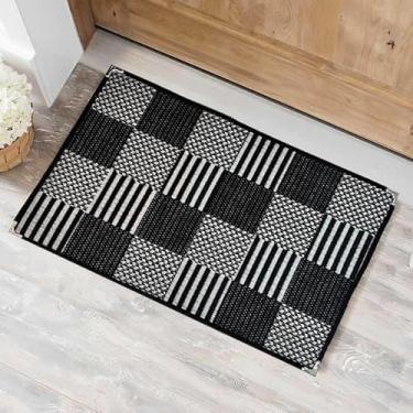Imagem de Tapete Sisal Capacho Porta Entrada Antiderrapante 80x50cm (Geométrico)