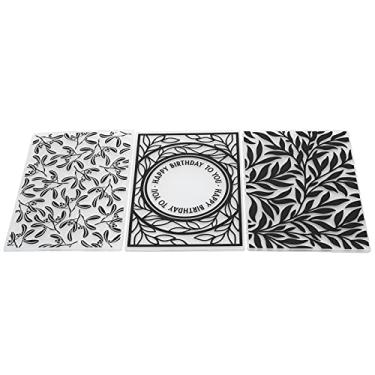 Imagem de 3PCs Pastas de Gravação de Plástico DIY para Scrapbooking, Fabricação Cartões e Artesanato Em Papel - Modelos Textura Em Relevo Com Material Plástico Durável para Convites, Cartões, Envelopes