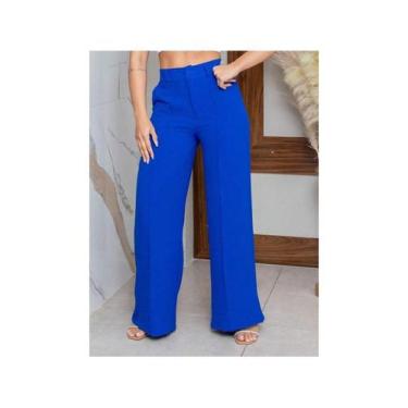 Imagem de Calça Social Alfaiataria Wide Leg Colorida - NoBrand, Azulroyal, P