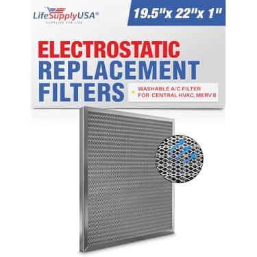 Imagem de LifeSupplyUSA (19,5 x 22 x 1) Filtro de ar eletrostático de substituição de filtro de ar lavável para HVAC central, MERV 8, economia de energia, fácil de limpar, longa duração (1 pacote)