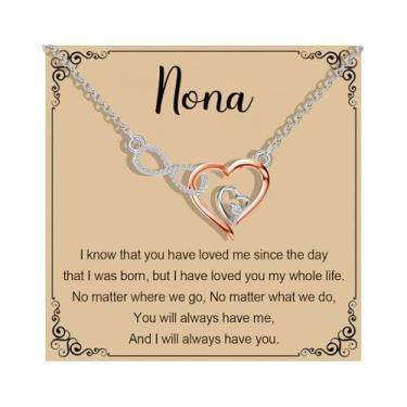 Imagem de MAOFAED Colar de coração infinito para avó, apelidos da vovó, mercadoria do Dia das Mães, Metal, Sem Pedra Preciosa