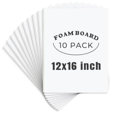 Imagem de AUEAR Pacote Com 10 Painéis De Espuma Branca 12X16, Cartolina Para Pôster, Exibição, Montagem, Impressão, Apresentação E Projetos, 1/8'' Espessura