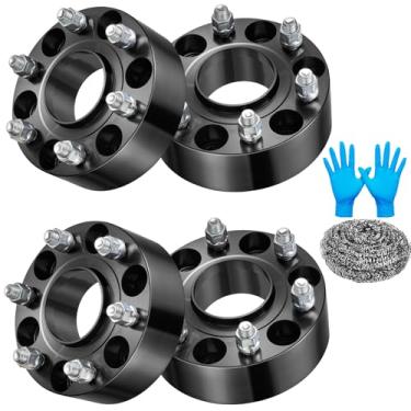 Imagem de SYKRSS Espaçadores de roda 2.5 cm 6x5.5 compatíveis com Chevy Silverado/Avalanche/Blazer Express 1500 Suburban Tahoe, Savana/Sierra 1500 Yukon XL, furo central de 78,1 mm e 6 terminais M14x1,5 pinos e
