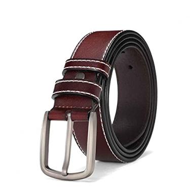 Imagem de Cinto Masculino Preto Azul Laranja Marron Estilo De Negócios Cintura Casual Design Cinto De Couro Masculino, Coffee, 100