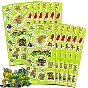 Imagem de Nickelodeon Pacote De Lembrancinhas Festa Tmnt Para Meninos E Meninas ~ Com 12 Folhas Adesivos, Sacolas Aniversário Infantil, Suprimentos