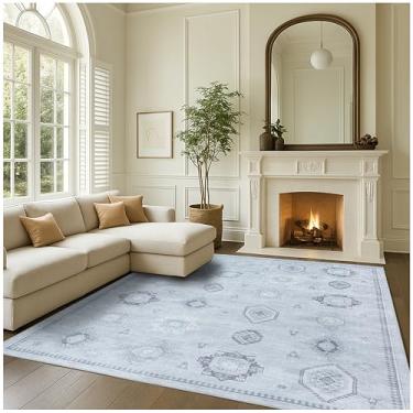 Imagem de Fame Rugs Tapete turco Lavável Vintage Oriental Inspirada Tradicional Tapete Pequeno Moderno Tapetes de Entrada Luxo Entrada Quarto Banheiro Cozinha (394GG, 1,25 x 1,87 m)