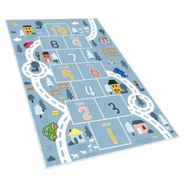 Imagem de LGQLJPLQQ Tapete de Amarelinha, Tapete de Área, Azul, 122 x 183 cm