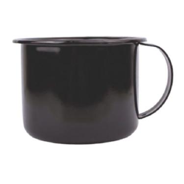 Imagem de Caneca Leiteira Esmaltada Nº12 de 1 Litro na cor Preto - Esmaltados Si
