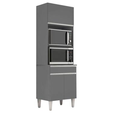 Imagem de Armário Paneleiro Torre Quente 2 Fornos Andréia Cinza Fosco - Ajl