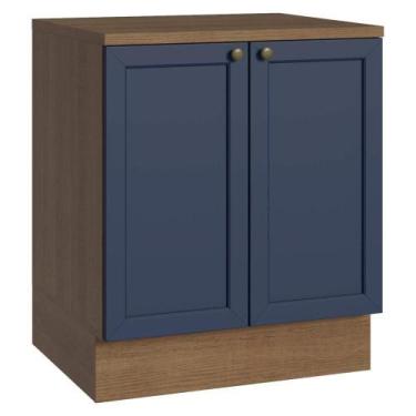 Imagem de Balcão De Cozinha 70 Cm 2 Portas Rustic/azul Vik Madesa