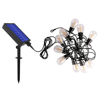 Imagem de Luzes LED Solares em Cordão - Luzes de Cordão Exterior Impermeáveis para o Pátio - Iluminação para uma Atmosfera Aconchegante em Jardim e Casa para Festa de Natal e Quintal