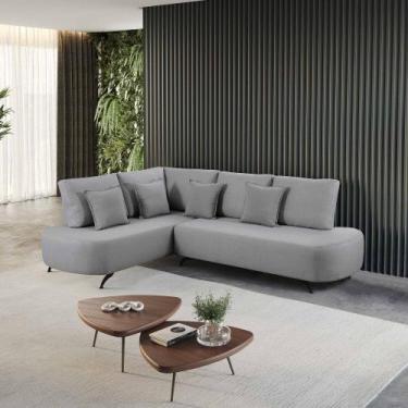 Imagem de Sofá de Canto Orgânico 5 Lugares Para Sala de Estar Curva LD 2,61m Lin