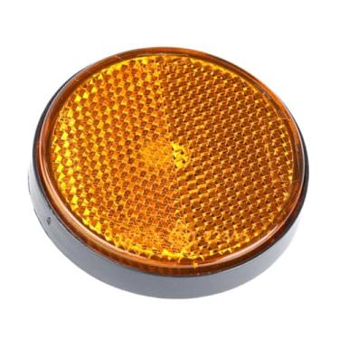 Imagem de Generic Fita refletiva para reboque, fácil instalação, placa de advertência redonda e resistente para bicicleta elétrica, barco e motocicleta, Amarelo