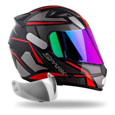 Imagem de Capacete Ebf Dragon Spider C/ Narigueira + Viseira Espelhada, Spider V