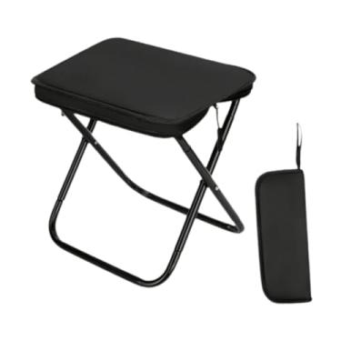 Imagem de RNXRZANK Assento de Banco Dobrável com Alta Capacidade de Carga, Suporte Portátil E Resistente, Estrutura em Formato de X, Banco de Pesca para Viagens de, Preto